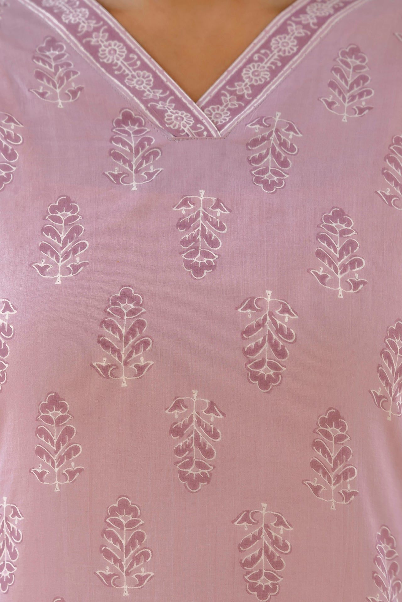 Women Purple Straight V- Neck Tunic | LASVINI - Redefining Indian Fashion with Elegance