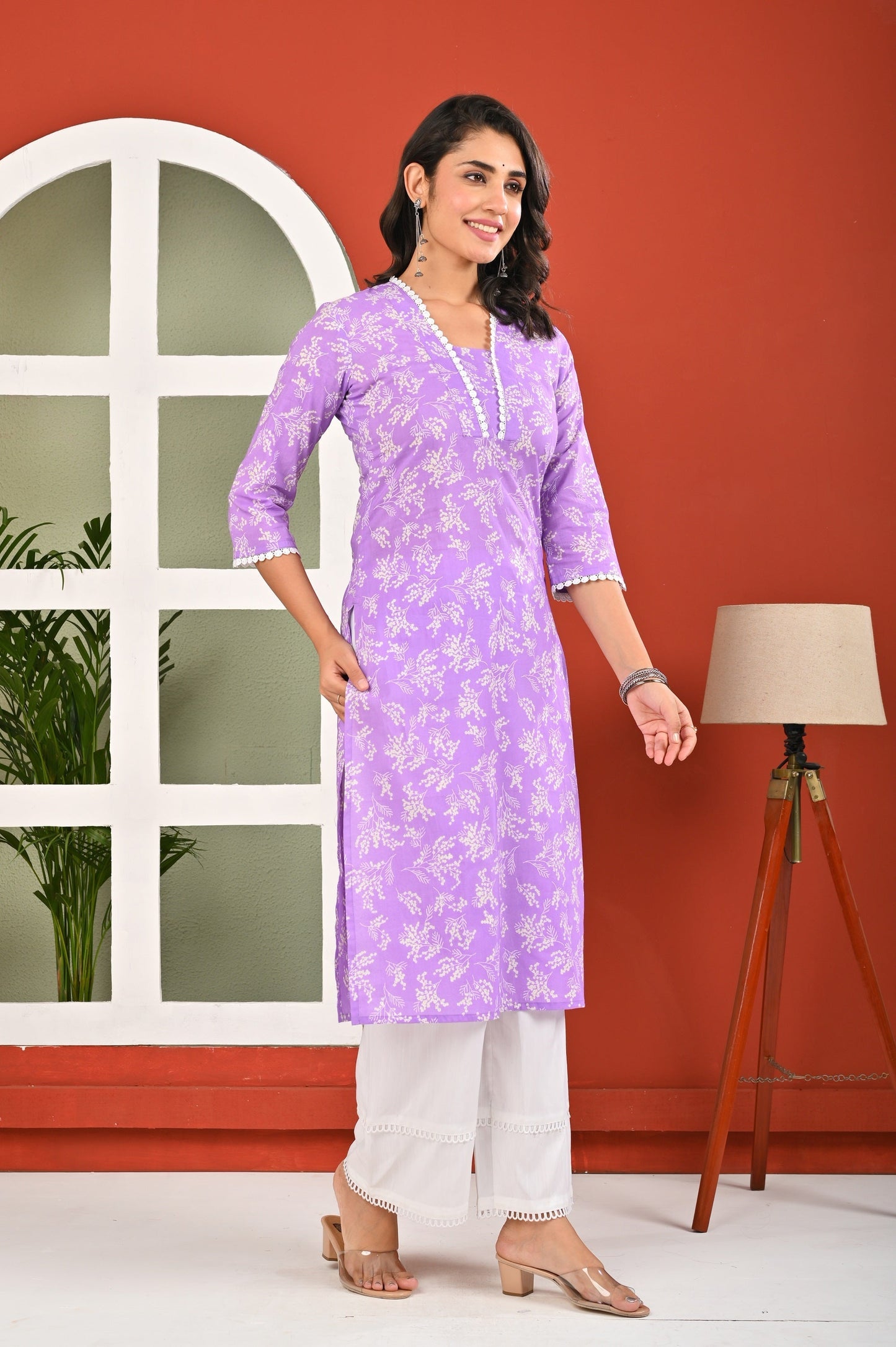 Purple Printed Kurta for Women | LASVINI - Redefining Indian Fashion with Elegance