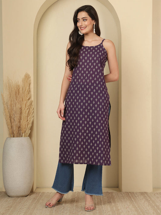 Purple Printed Kurta for Women | LASVINI - Redefining Indian Fashion with Elegance