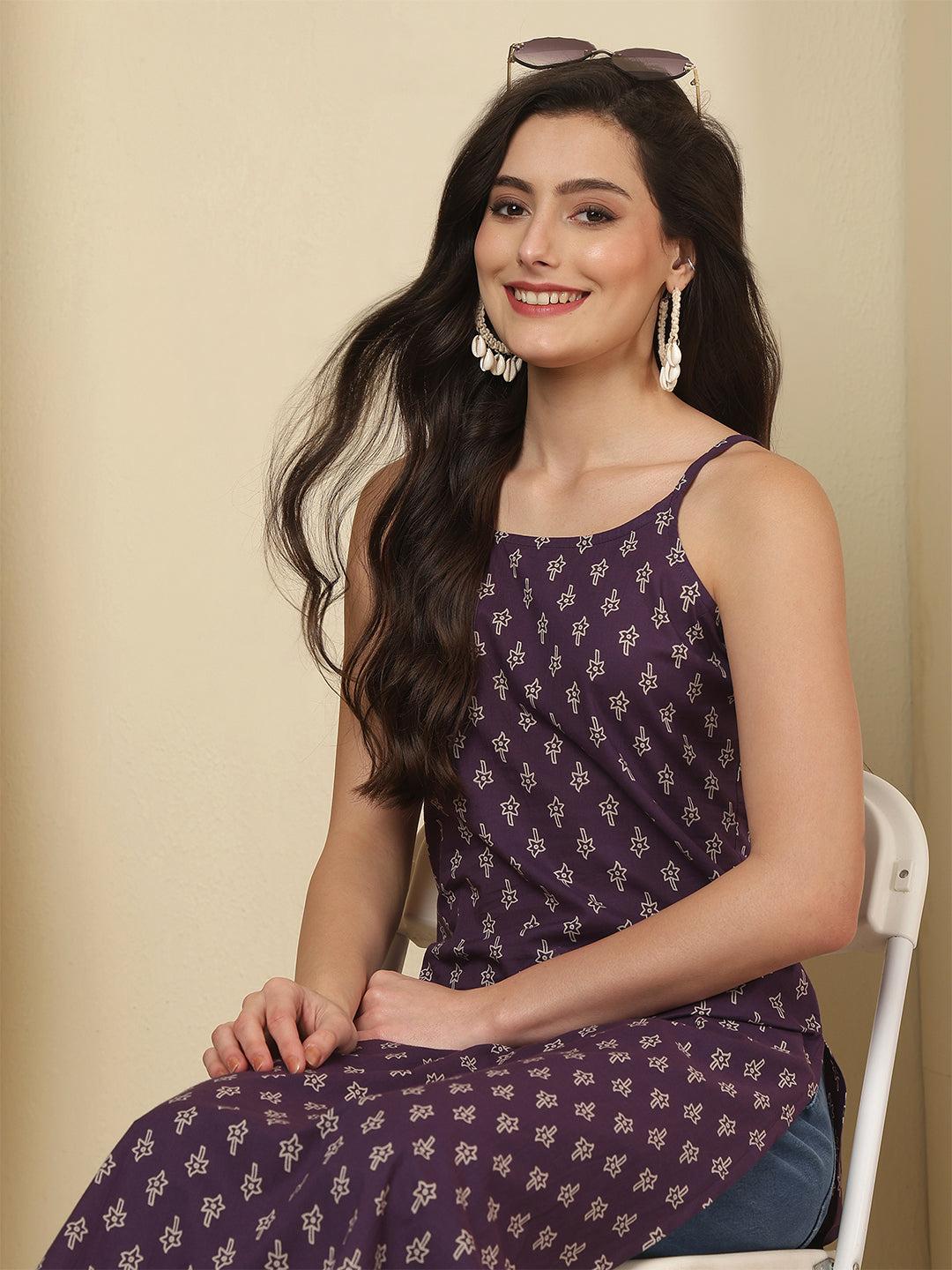 Purple Printed Kurta for Women | LASVINI - Redefining Indian Fashion with Elegance