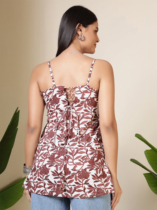 Women Off White Printed Straight Tunic | LASVINI - Redefining Indian Fashion with Elegance