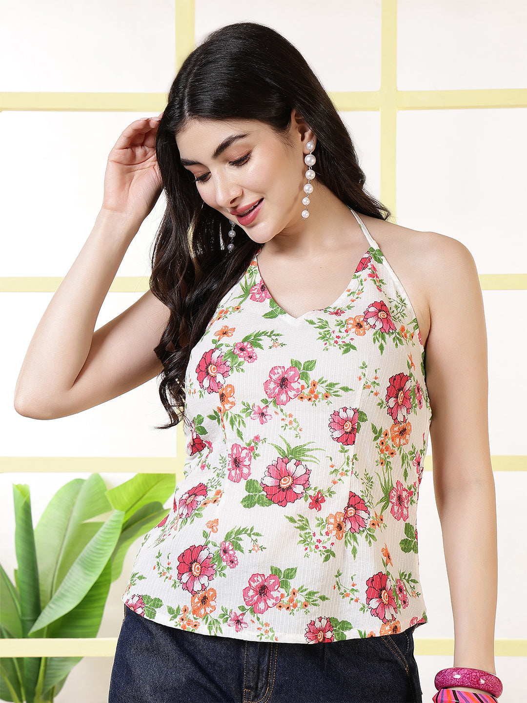 Women White Printed Straight Tunic | LASVINI - Redefining Indian Fashion with Elegance