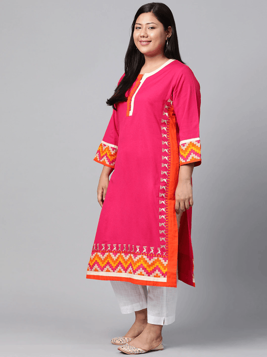 Plus Size Pink Flex Kurta | LASVINI - Redefining Indian Fashion with Elegance