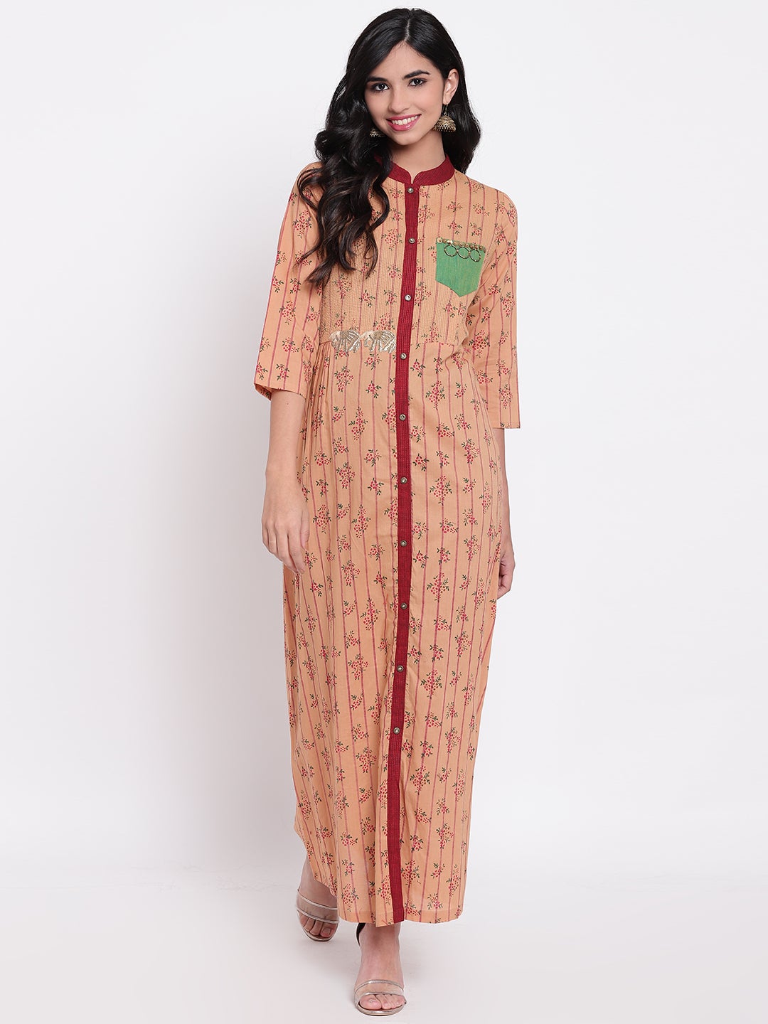 Women'S High Low Grey Embroidered Cotton Kurta | LASVINI - Redefining Indian Fashion with Elegance