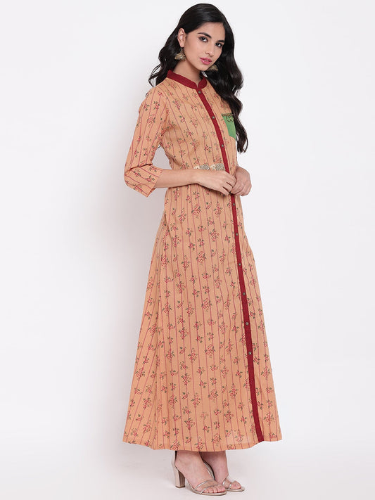 Women'S High Low Grey Embroidered Cotton Kurta | LASVINI - Redefining Indian Fashion with Elegance