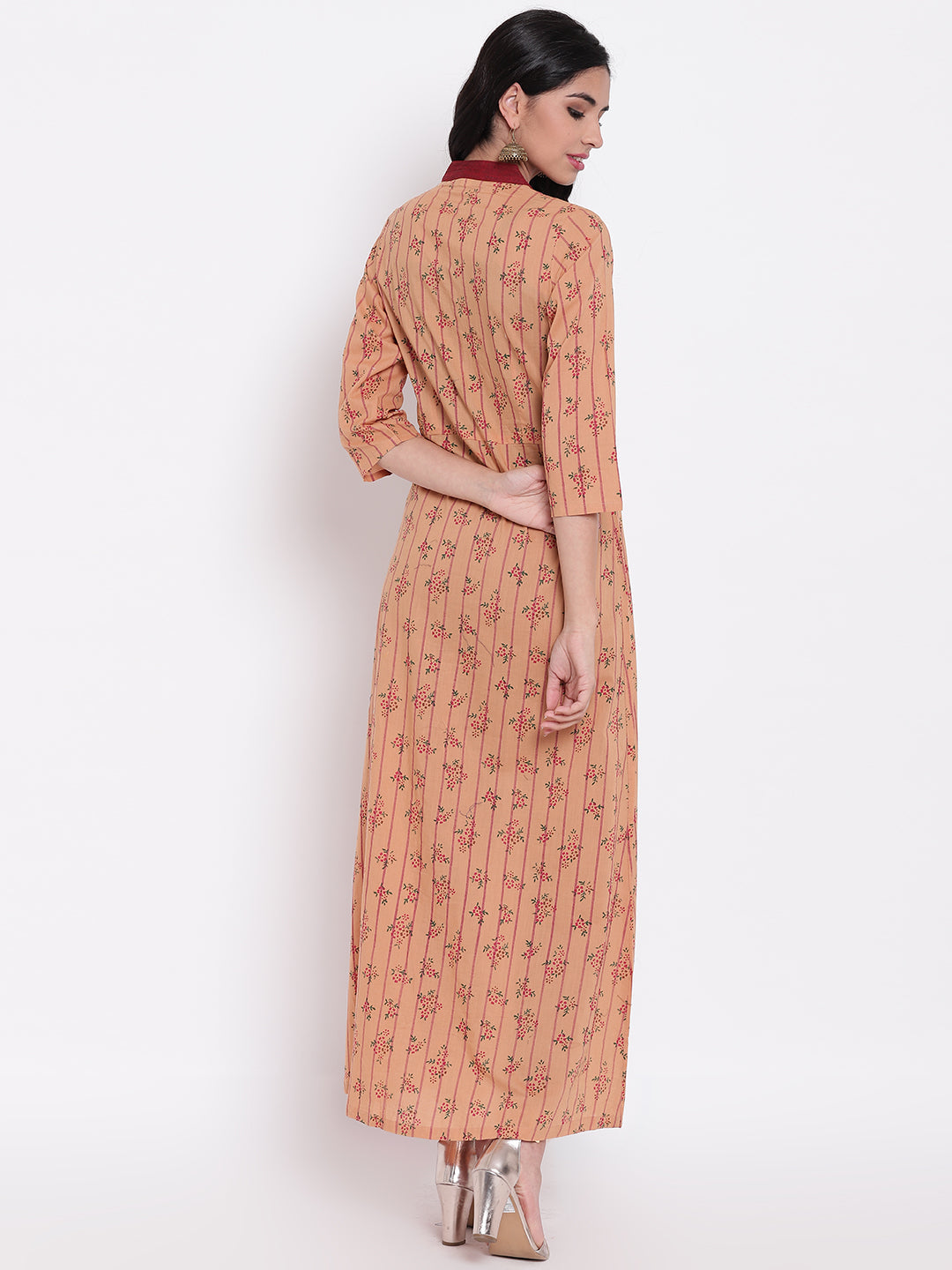 Women'S High Low Grey Embroidered Cotton Kurta | LASVINI - Redefining Indian Fashion with Elegance