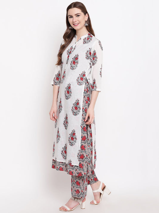 Women'S White Cotton Kurta Palazzo Set | LASVINI - Redefining Indian Fashion with Elegance