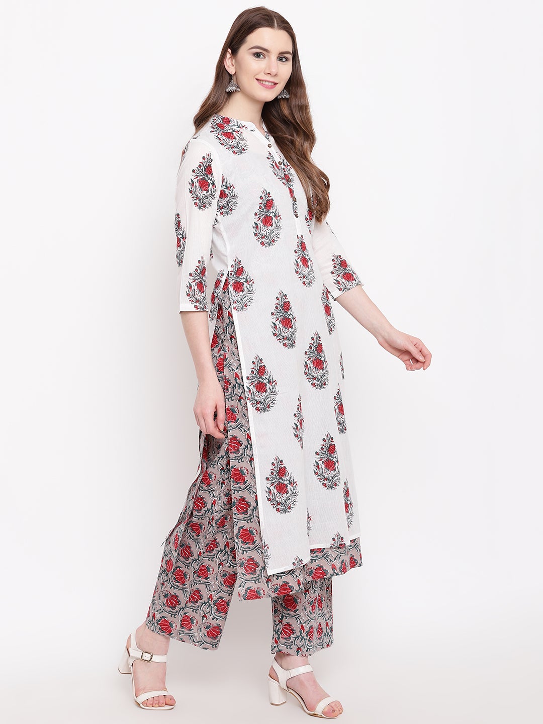 Women'S White Cotton Kurta Palazzo Set | LASVINI - Redefining Indian Fashion with Elegance