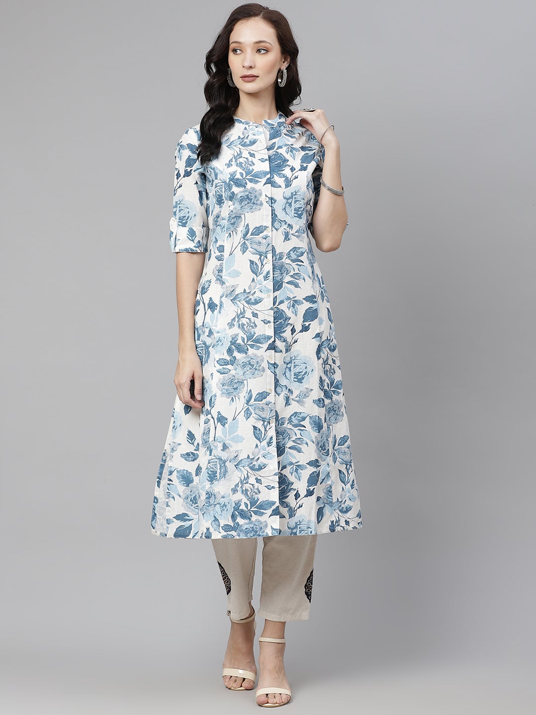 Women'S Floral Print Cotton Kurta | LASVINI - Redefining Indian Fashion with Elegance