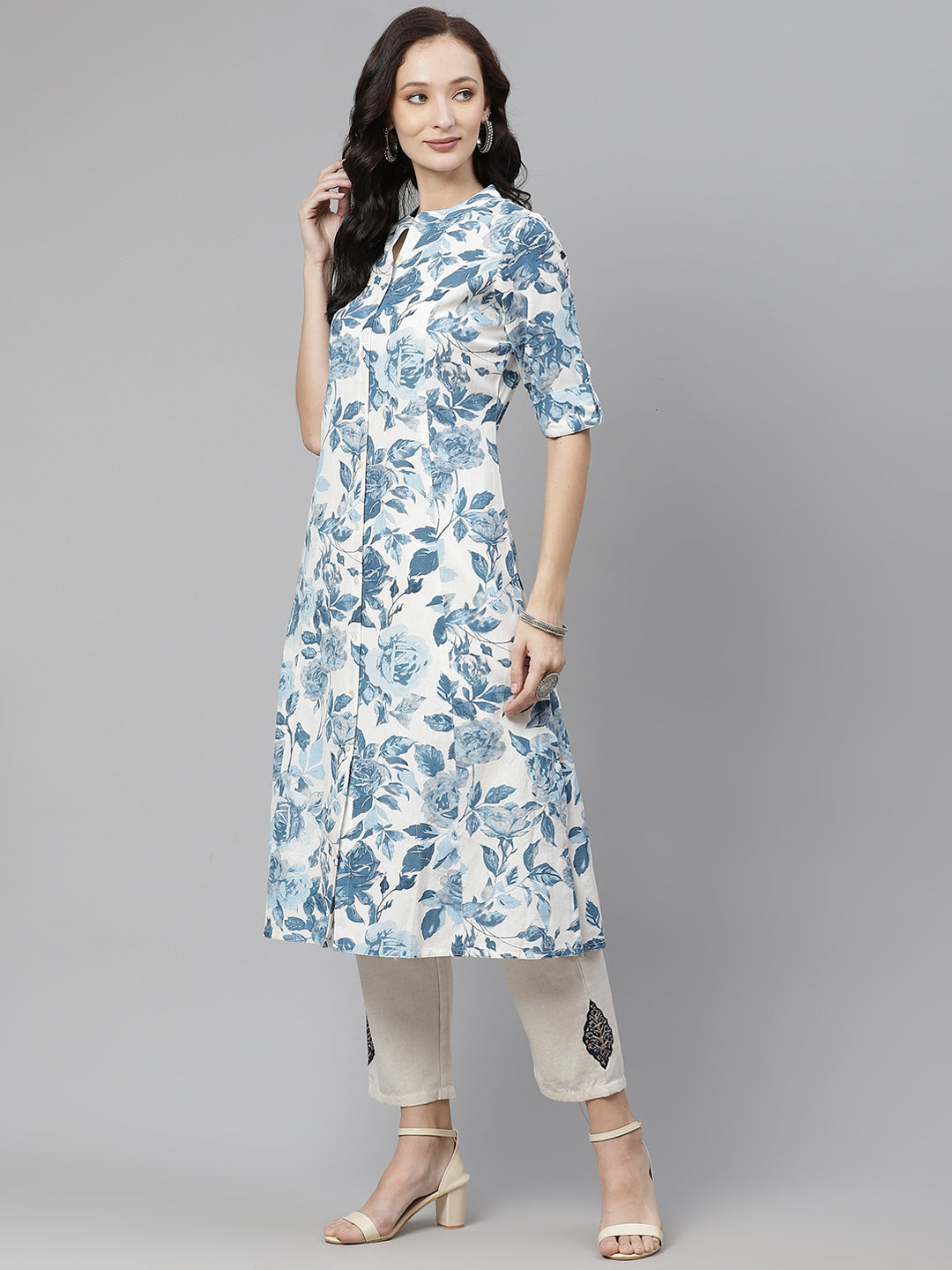 Women'S Floral Print Cotton Kurta | LASVINI - Redefining Indian Fashion with Elegance