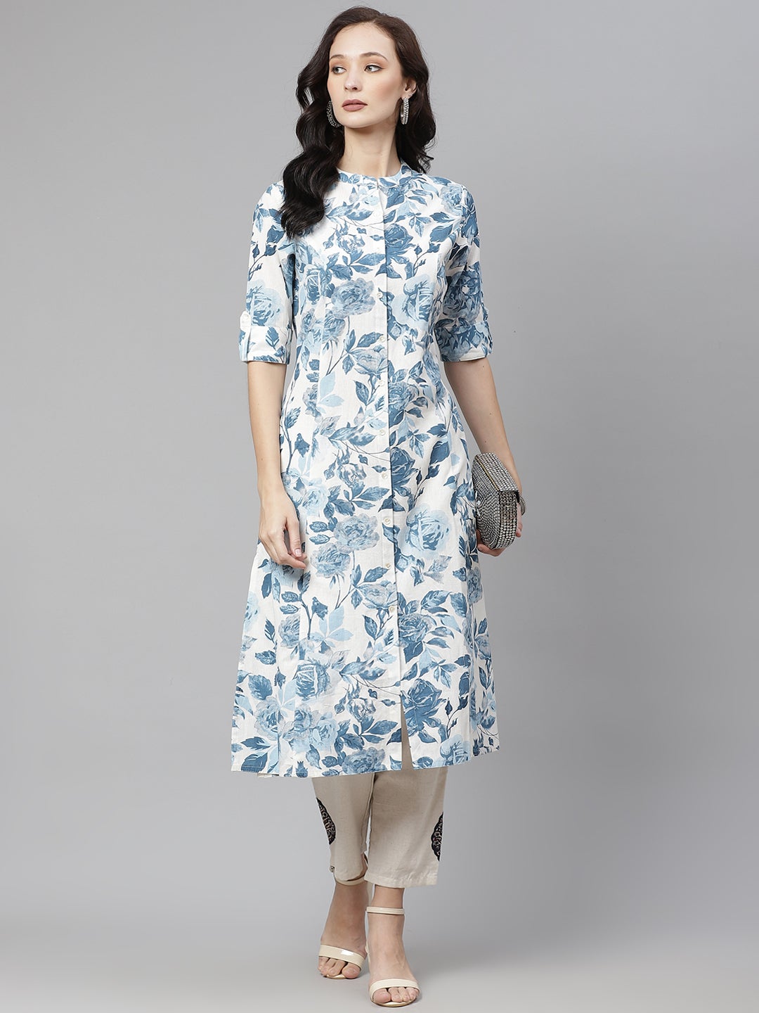 Women'S Floral Print Cotton Kurta | LASVINI - Redefining Indian Fashion with Elegance