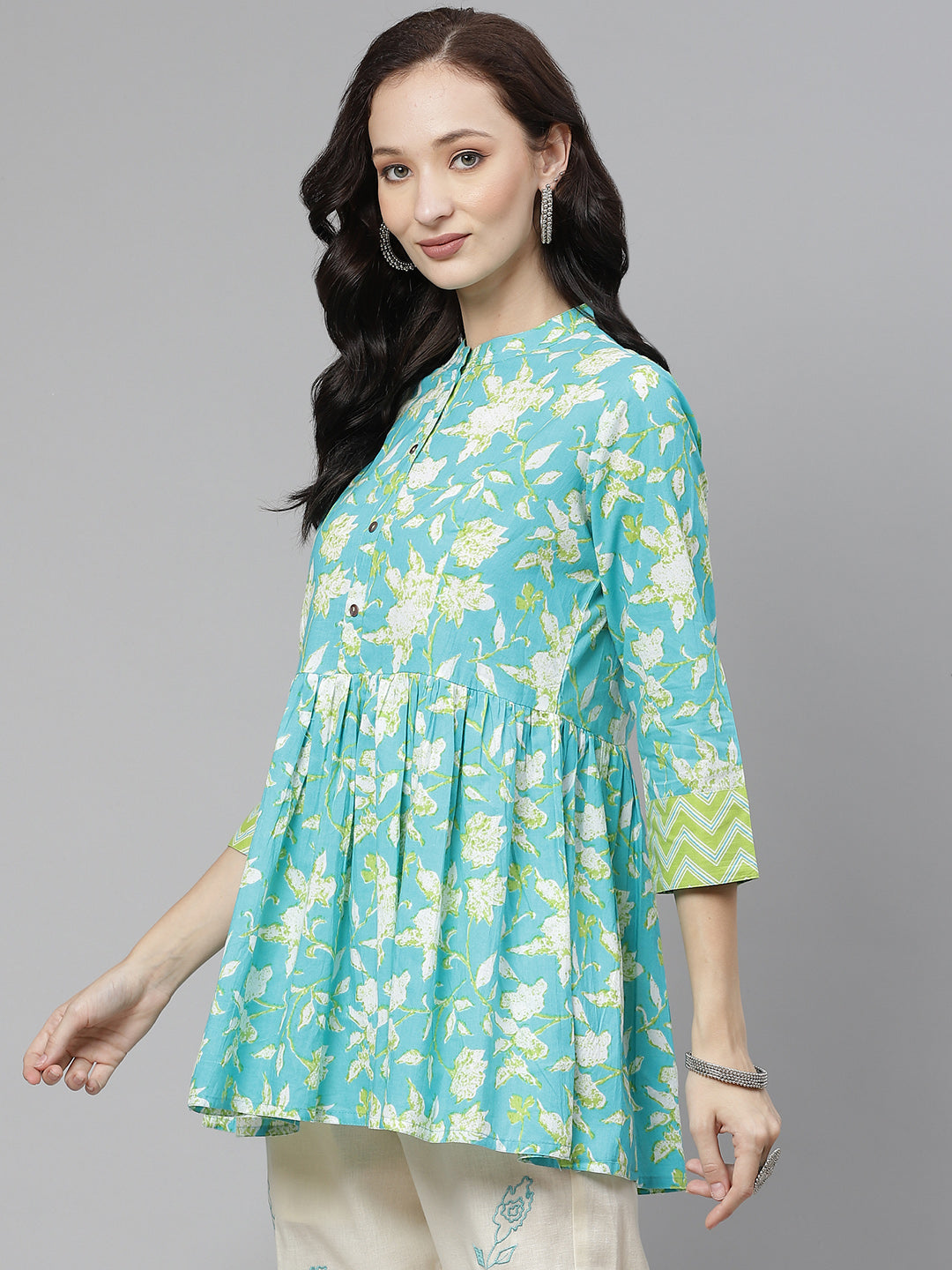 Women'S Floral Print Short Top | LASVINI - Redefining Indian Fashion with Elegance