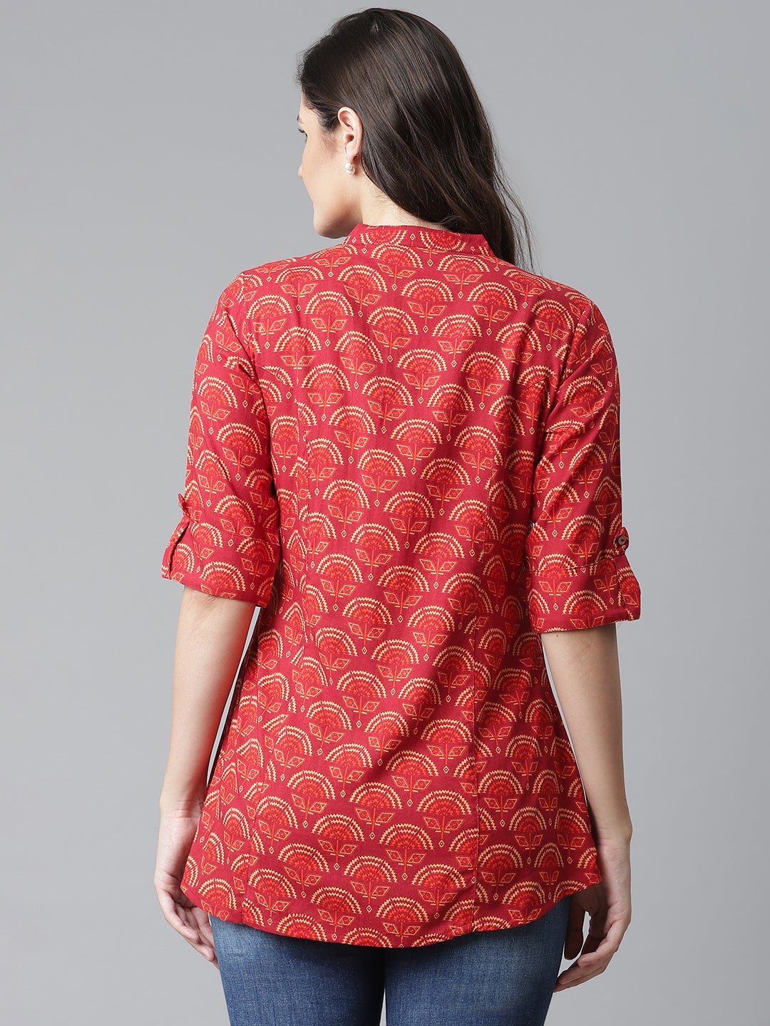 Women'S Rayon Maroon Printed Top | LASVINI - Redefining Indian Fashion with Elegance