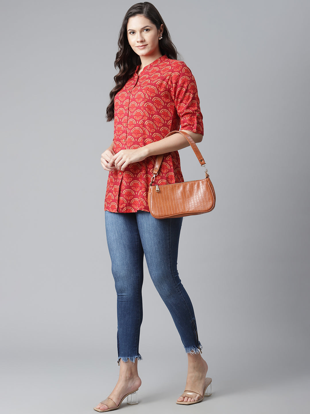 Women'S Rayon Maroon Printed Top | LASVINI - Redefining Indian Fashion with Elegance