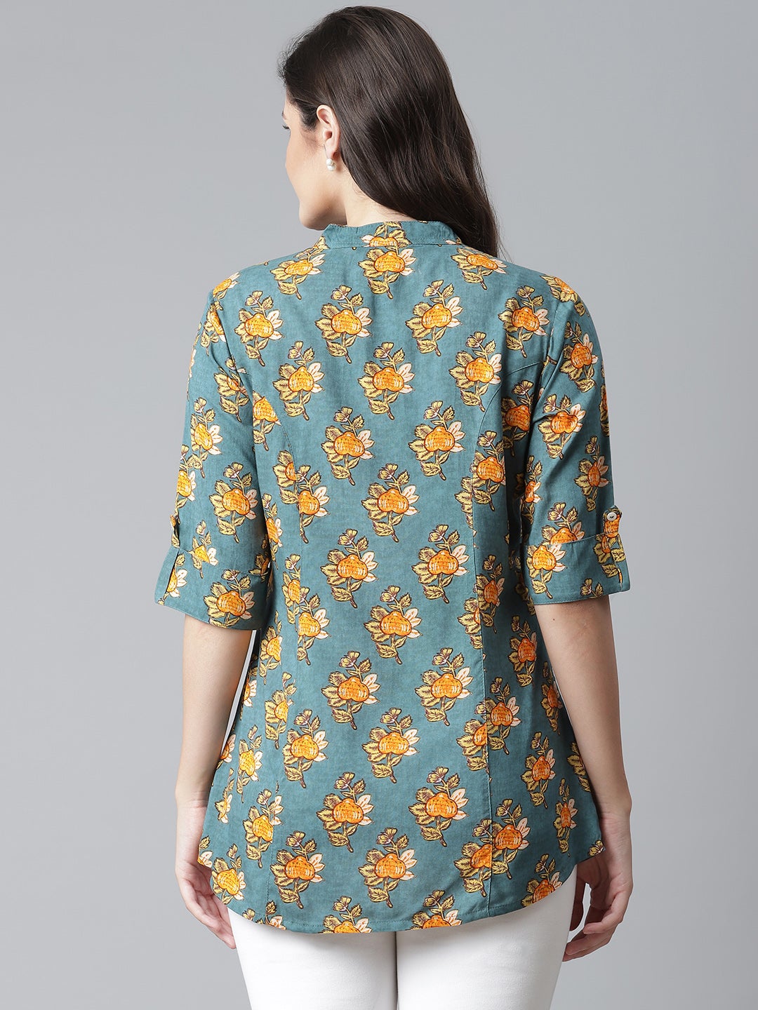 Women'S Sea Green Rayon Printed Top | LASVINI - Redefining Indian Fashion with Elegance