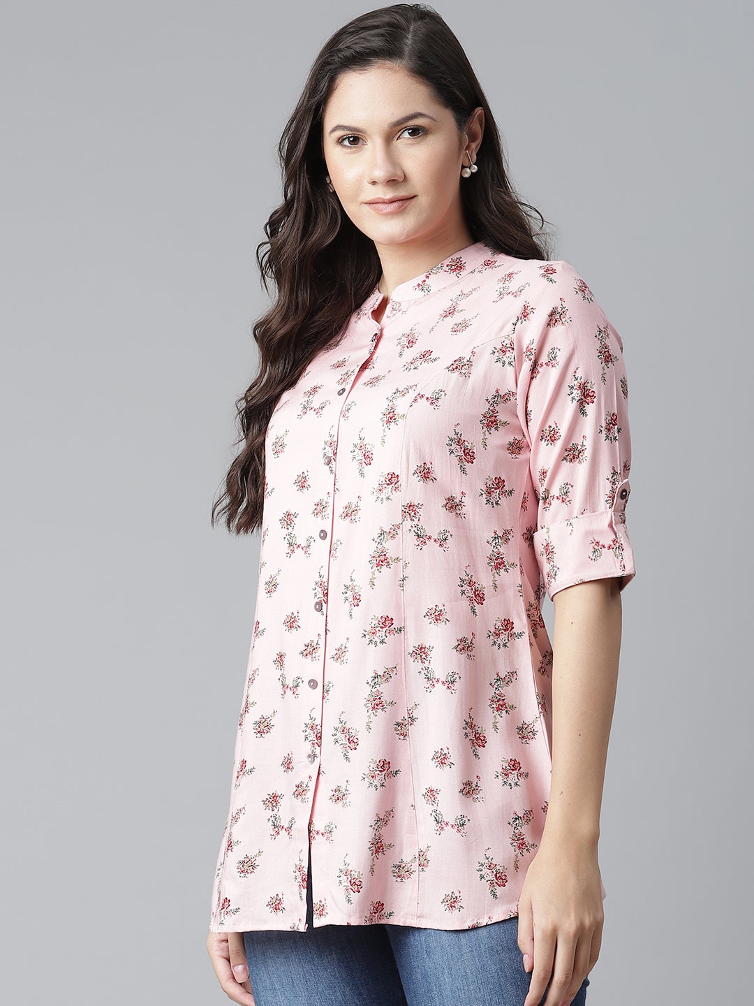 Women'S Pink Rayon Printed Top | LASVINI - Redefining Indian Fashion with Elegance