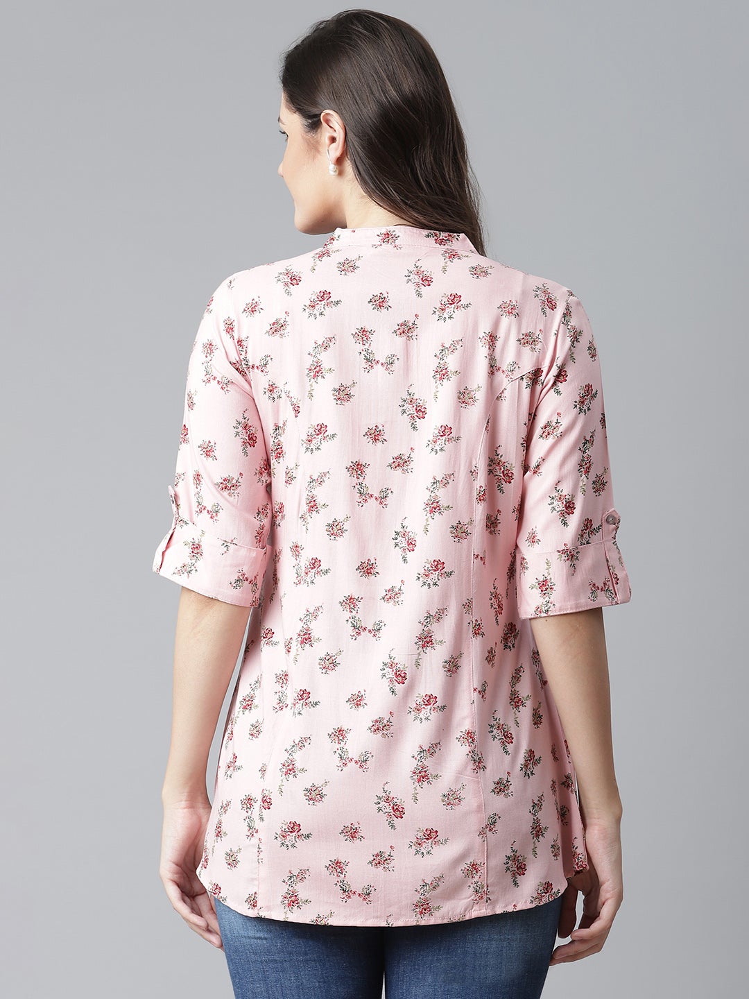 Women'S Pink Rayon Printed Top | LASVINI - Redefining Indian Fashion with Elegance