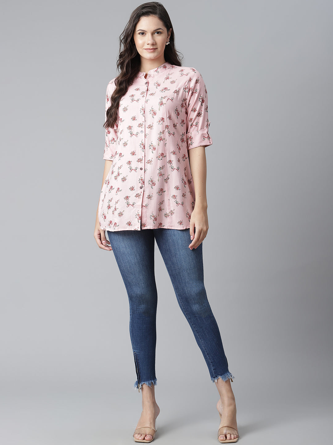 Women'S Pink Rayon Printed Top | LASVINI - Redefining Indian Fashion with Elegance