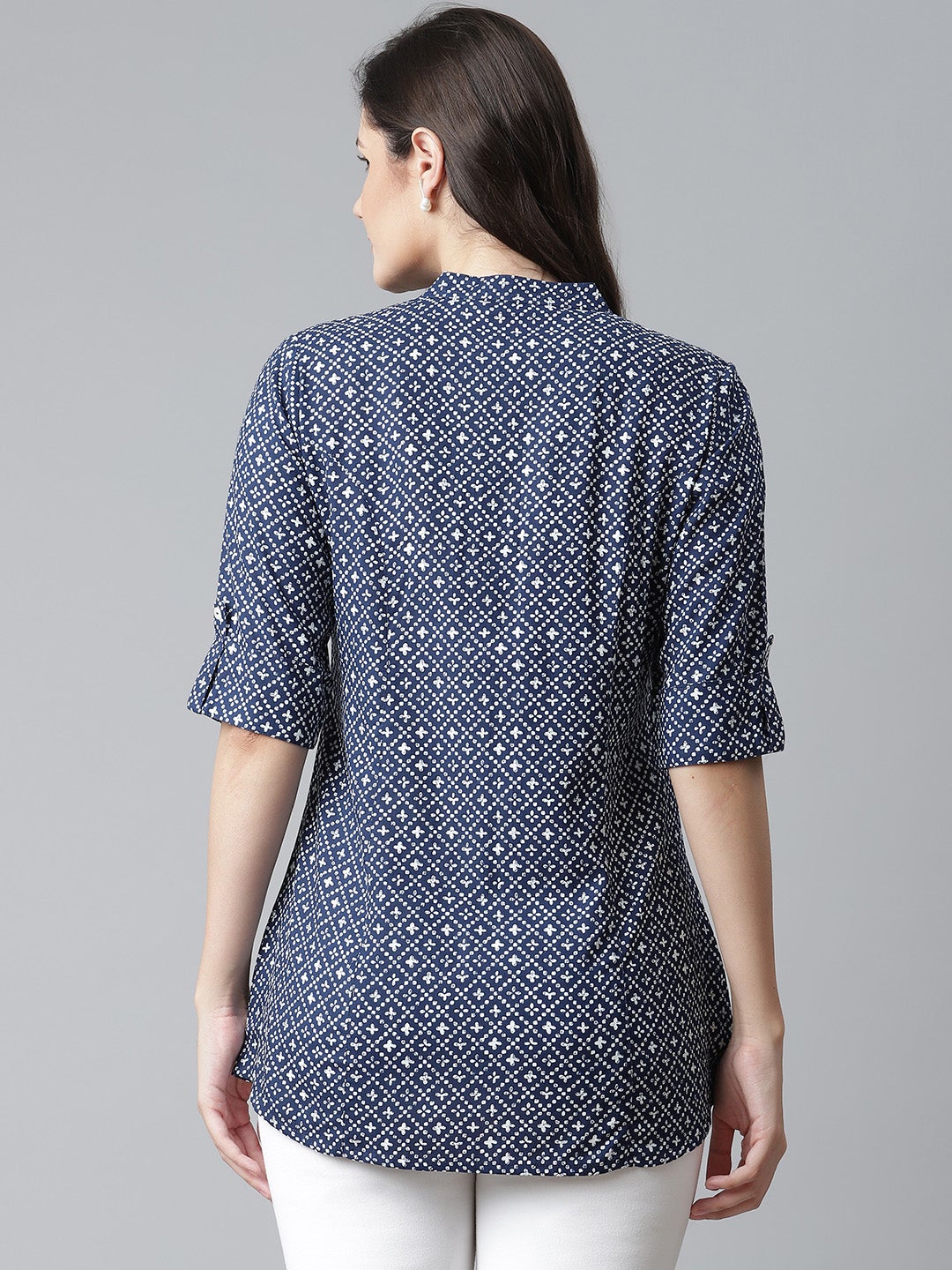 Women'S Blue Rayon Printed Top | LASVINI - Redefining Indian Fashion with Elegance
