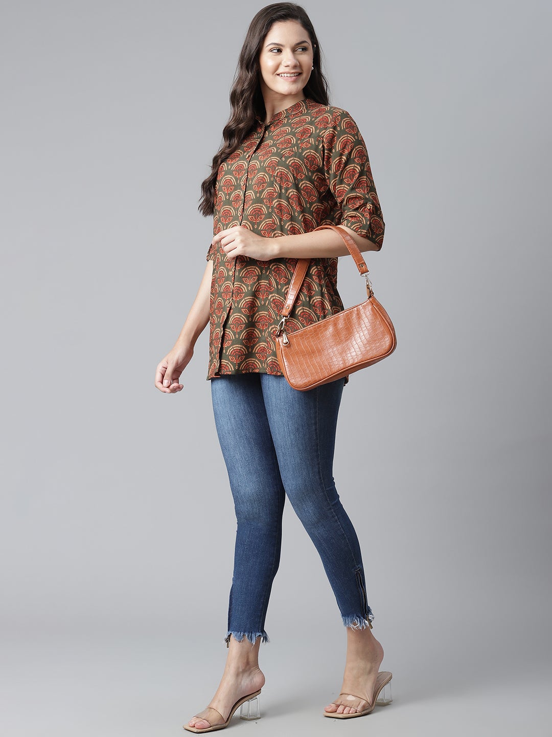 Women'S Green Rayon Printed Top | LASVINI - Redefining Indian Fashion with Elegance