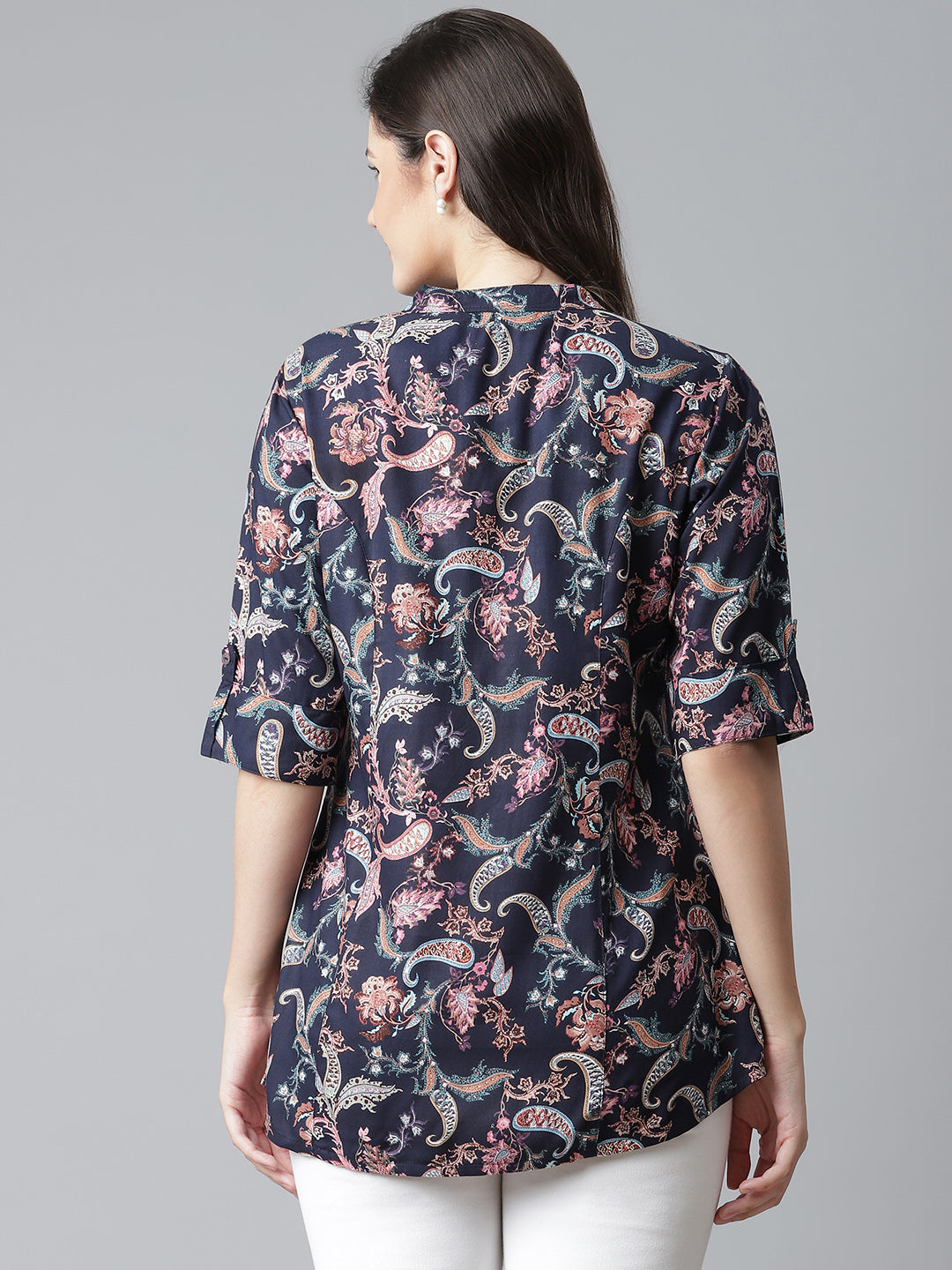Women'S Blue Printed Rayon Top | LASVINI - Redefining Indian Fashion with Elegance