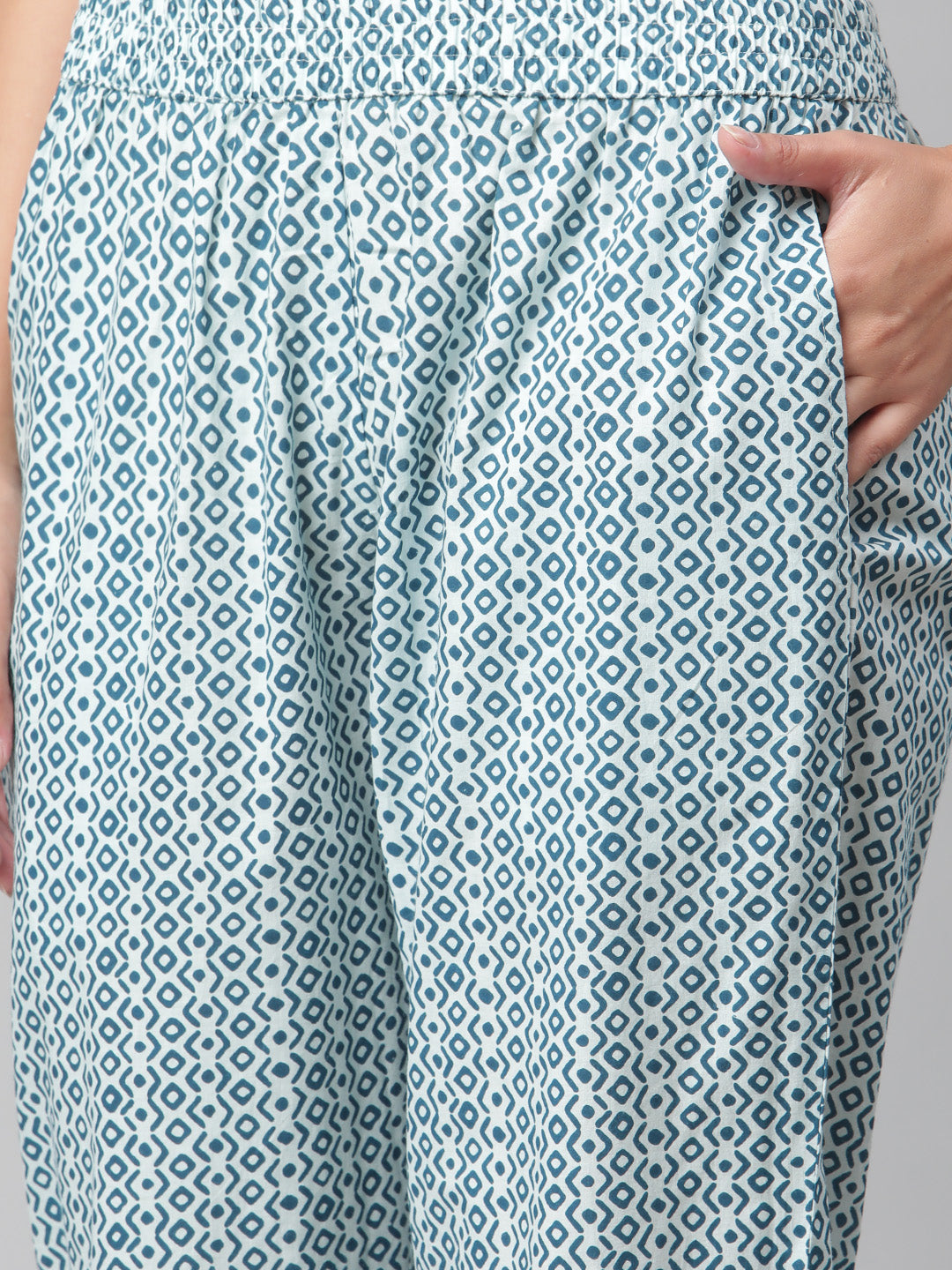 Women'S Blue Cotton Kurta Pant With Dupatta Set | LASVINI - Redefining Indian Fashion with Elegance
