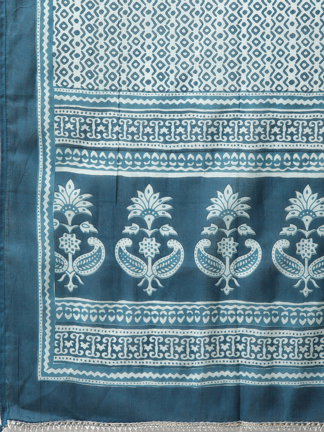 Women'S Blue Cotton Kurta Pant With Dupatta Set | LASVINI - Redefining Indian Fashion with Elegance
