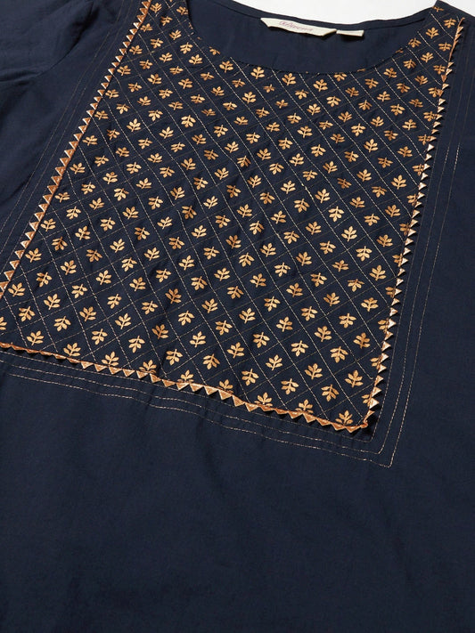 Women'S Blue Solid Straight Rayon Kurta Pant Set With Dupatta | LASVINI - Redefining Indian Fashion with Elegance