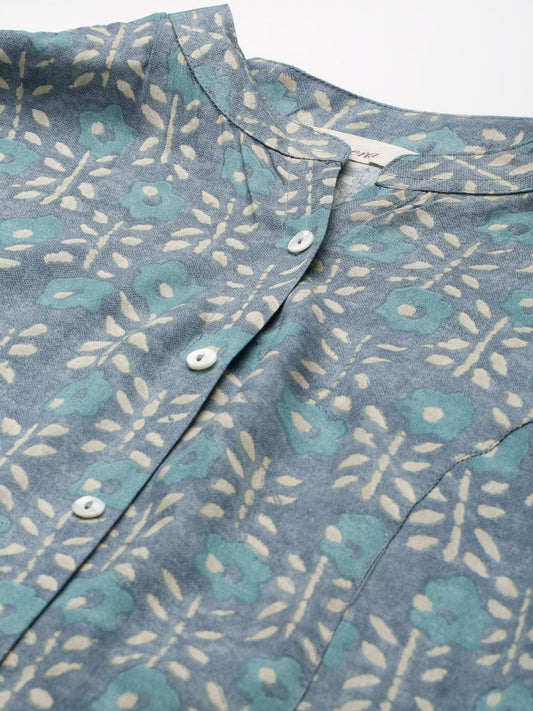 Women'S Green Floral Rayon Top | LASVINI - Redefining Indian Fashion with Elegance