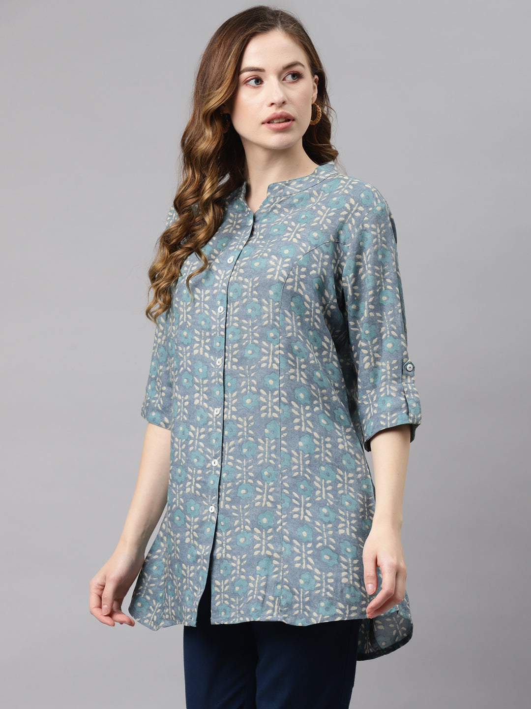 Women'S Green Floral Rayon Top | LASVINI - Redefining Indian Fashion with Elegance