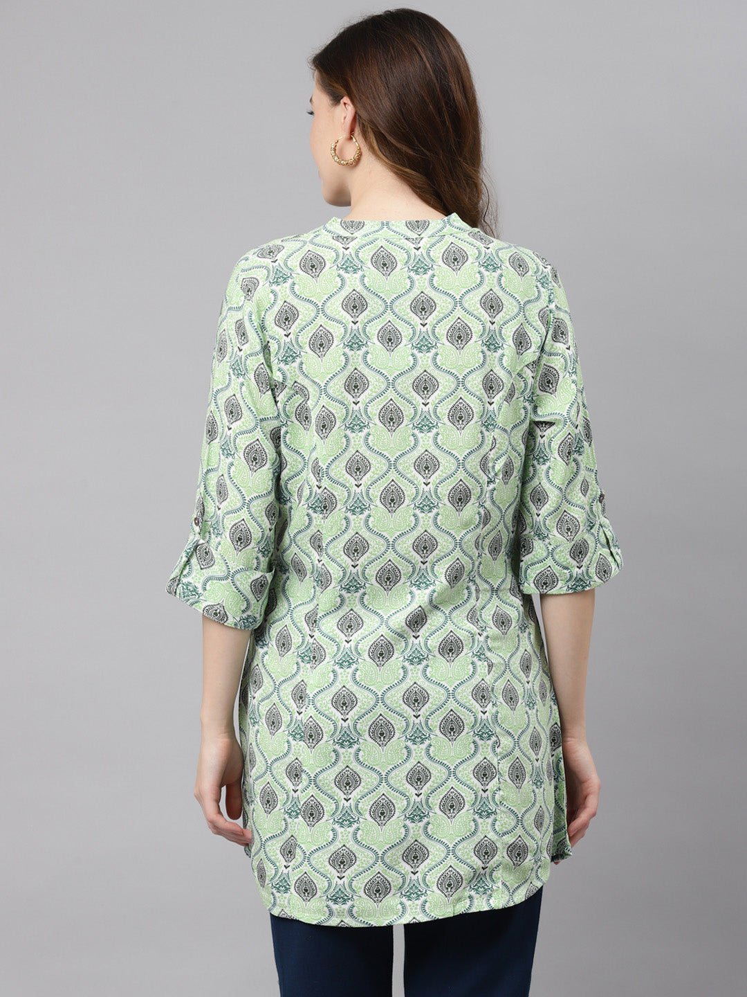 Women'S Light Green Floral Rayon Top | LASVINI - Redefining Indian Fashion with Elegance
