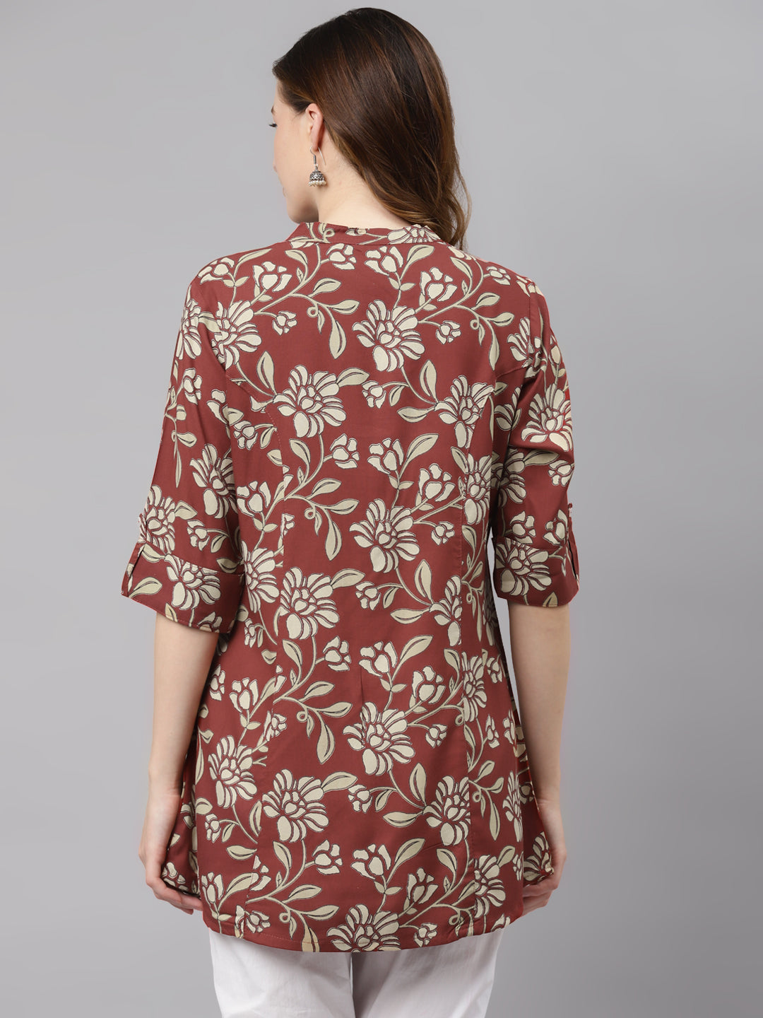Women'S Maroon Floral Rayon Top | LASVINI - Redefining Indian Fashion with Elegance