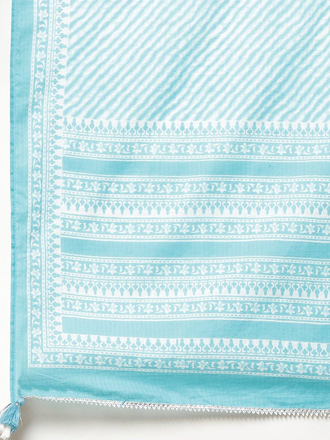 Women'S Sky Blue Cotton Straight Kurta Pant Set With Dupatta | LASVINI - Redefining Indian Fashion with Elegance
