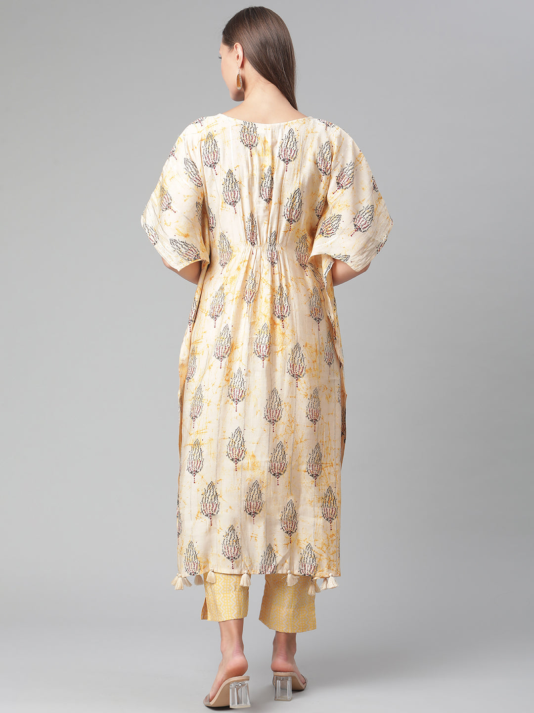Women'S Light Yellow Rayon Kaftan Pant Set | LASVINI - Redefining Indian Fashion with Elegance