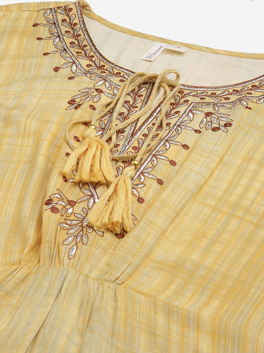 Women'S Yellow Rayon Kaftan Pant Set | LASVINI - Redefining Indian Fashion with Elegance