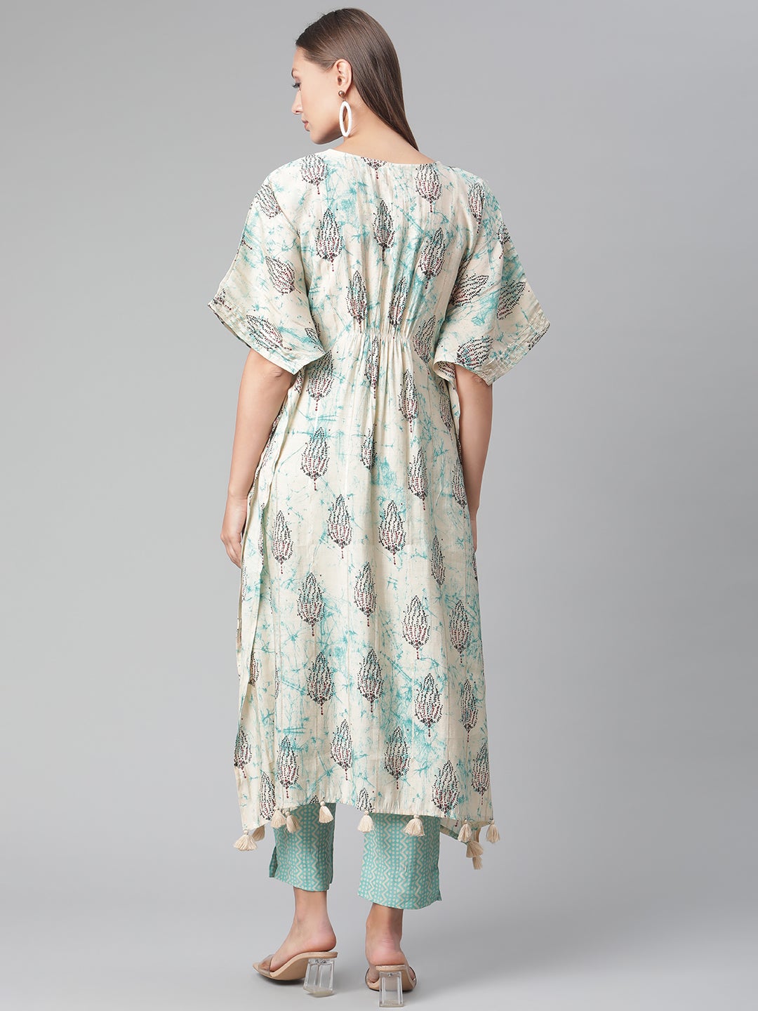 Women'S Green Rayon Kaftan Pant Set | LASVINI - Redefining Indian Fashion with Elegance