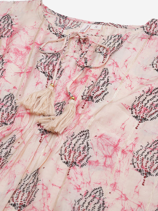 Women'S Pink Rayon Kaftan Pant Set | LASVINI - Redefining Indian Fashion with Elegance