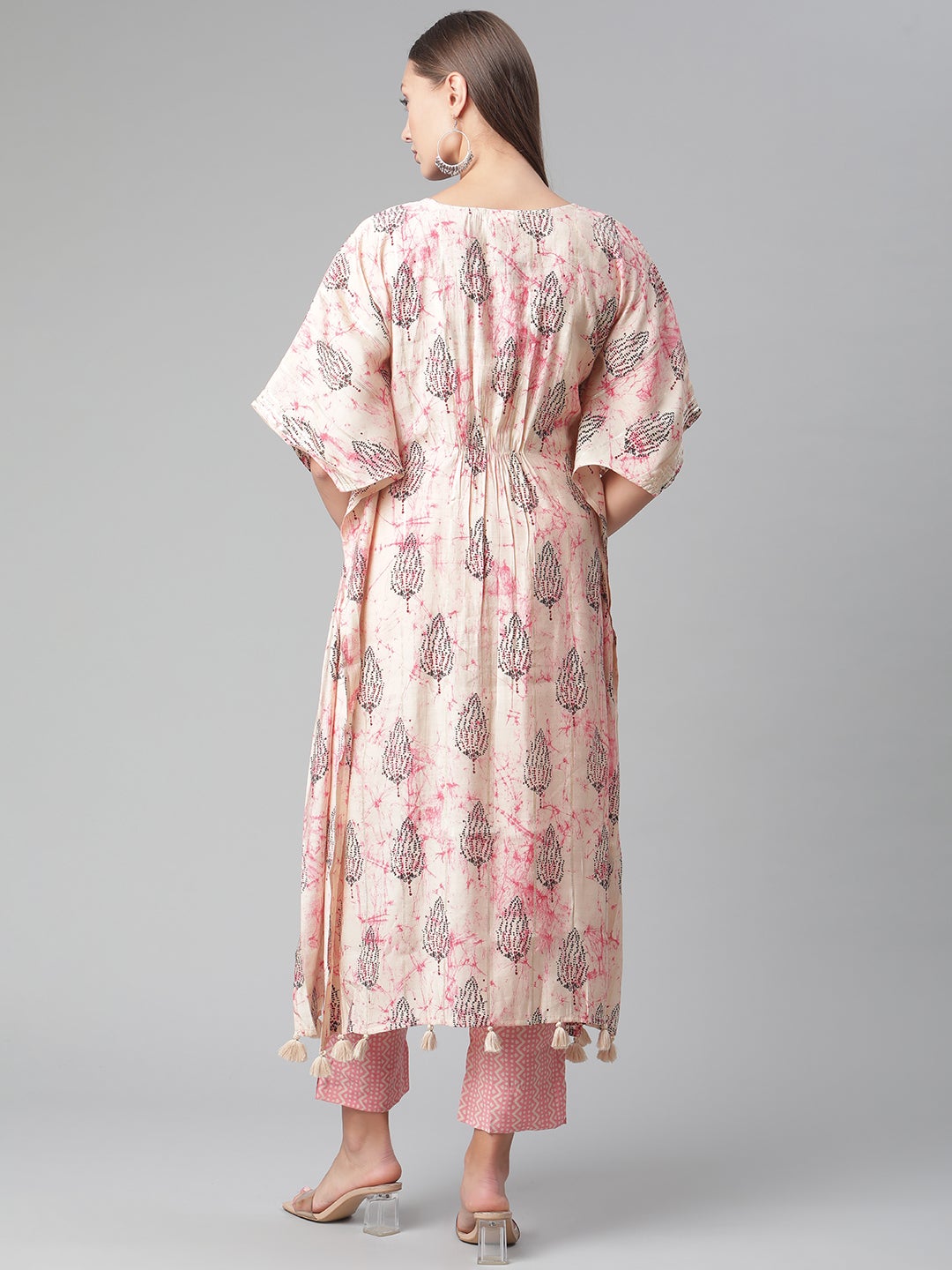 Women'S Pink Rayon Kaftan Pant Set | LASVINI - Redefining Indian Fashion with Elegance