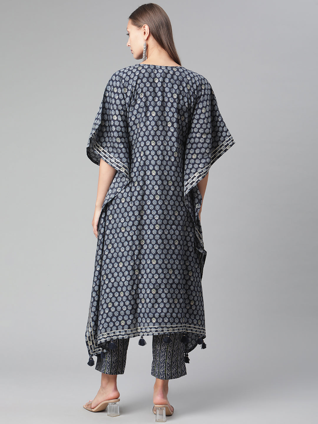 Women'S Blue Rayon Kaftan Pant Set | LASVINI - Redefining Indian Fashion with Elegance