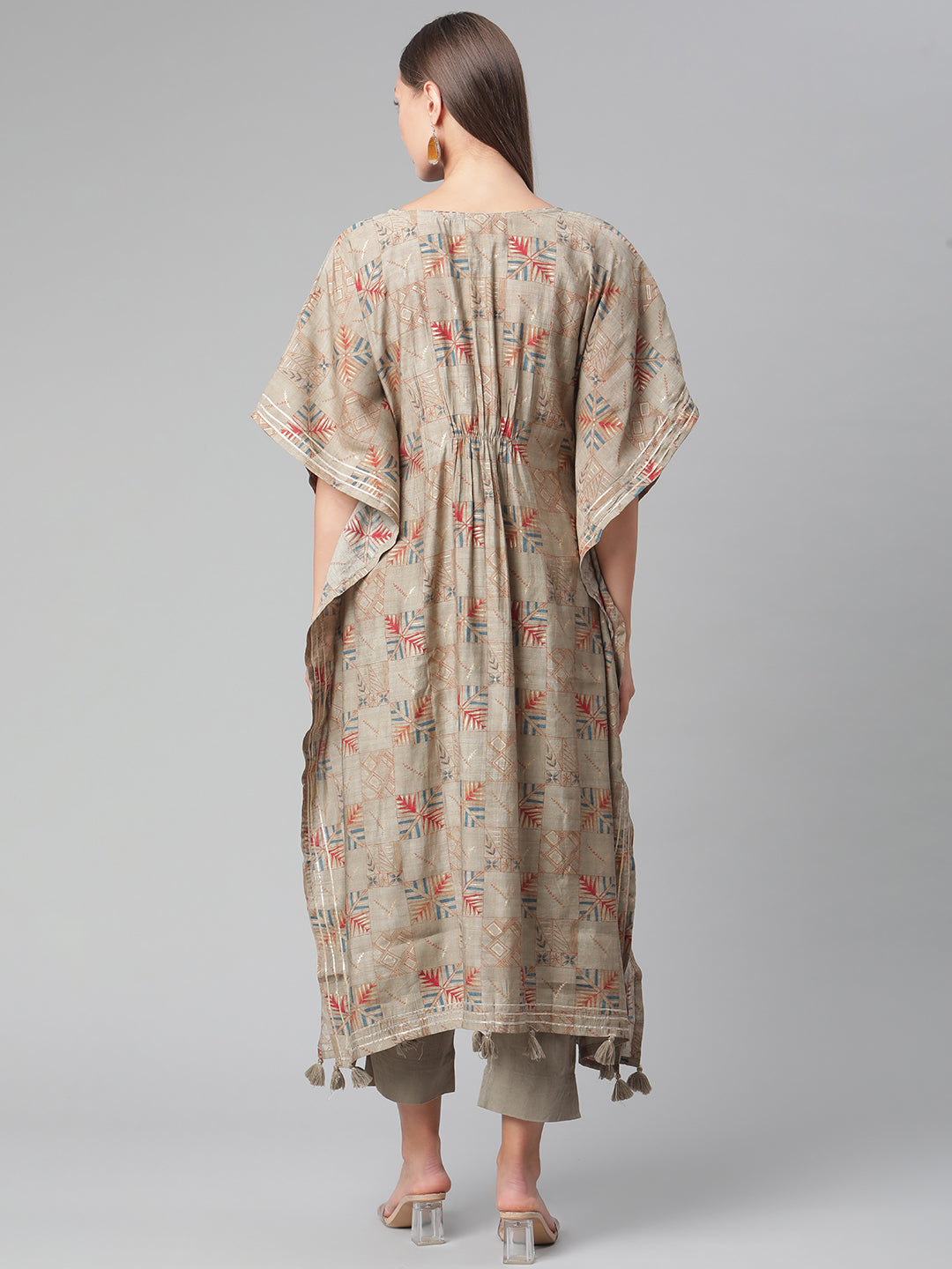 Women'S Grey Rayon Kaftan Pant Set | LASVINI - Redefining Indian Fashion with Elegance