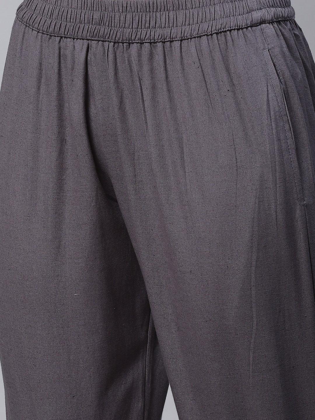 Grey Modal Bandhej Kaftan Pant Set | LASVINI - Redefining Indian Fashion with Elegance