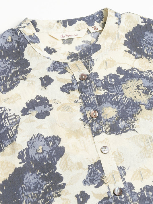 Multi Colored Floral Digital Printed Straight Kurta | LASVINI - Redefining Indian Fashion with Elegance