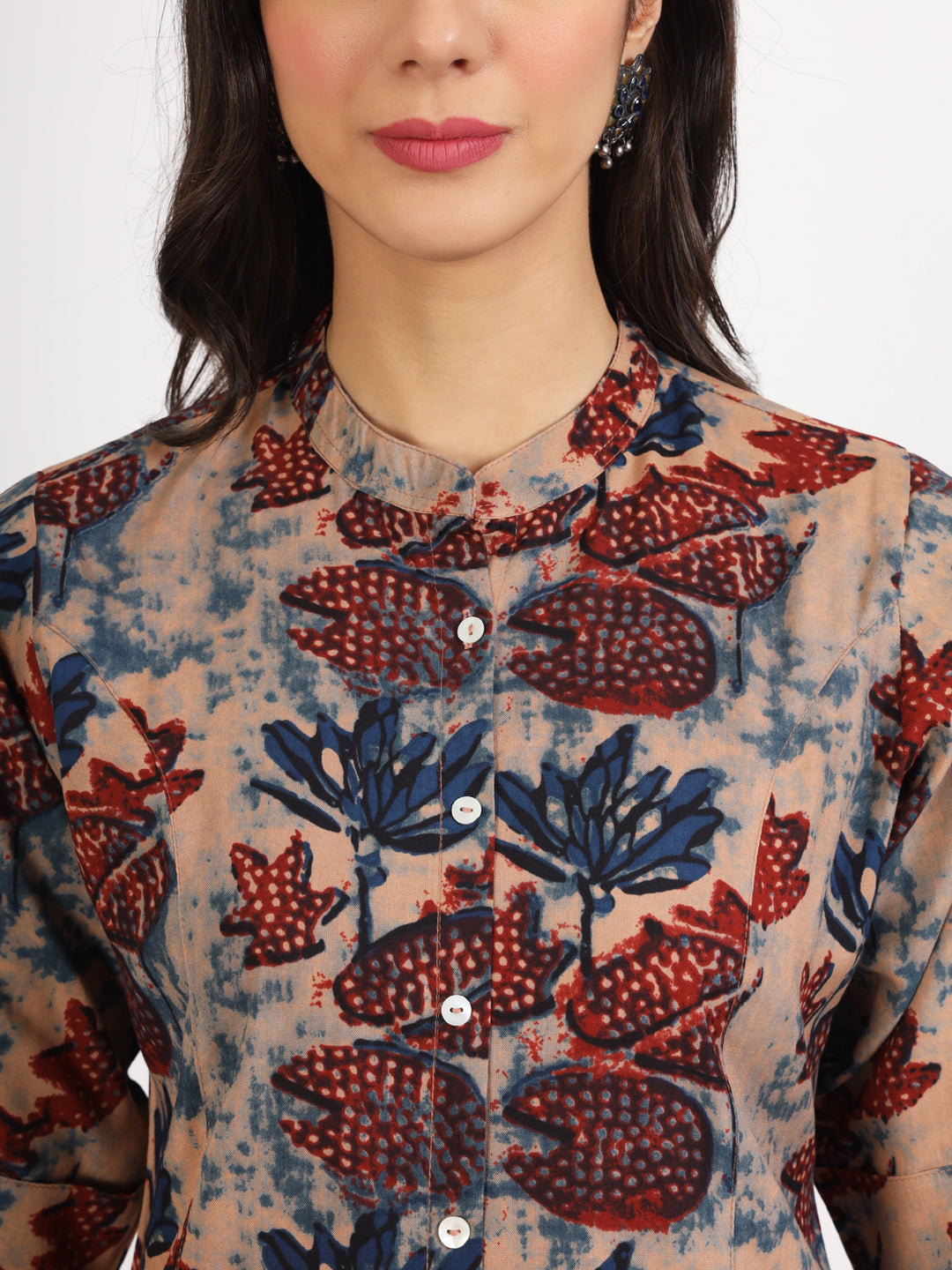 Women Beige Multi Floral Printed Rayon Top | LASVINI - Redefining Indian Fashion with Elegance