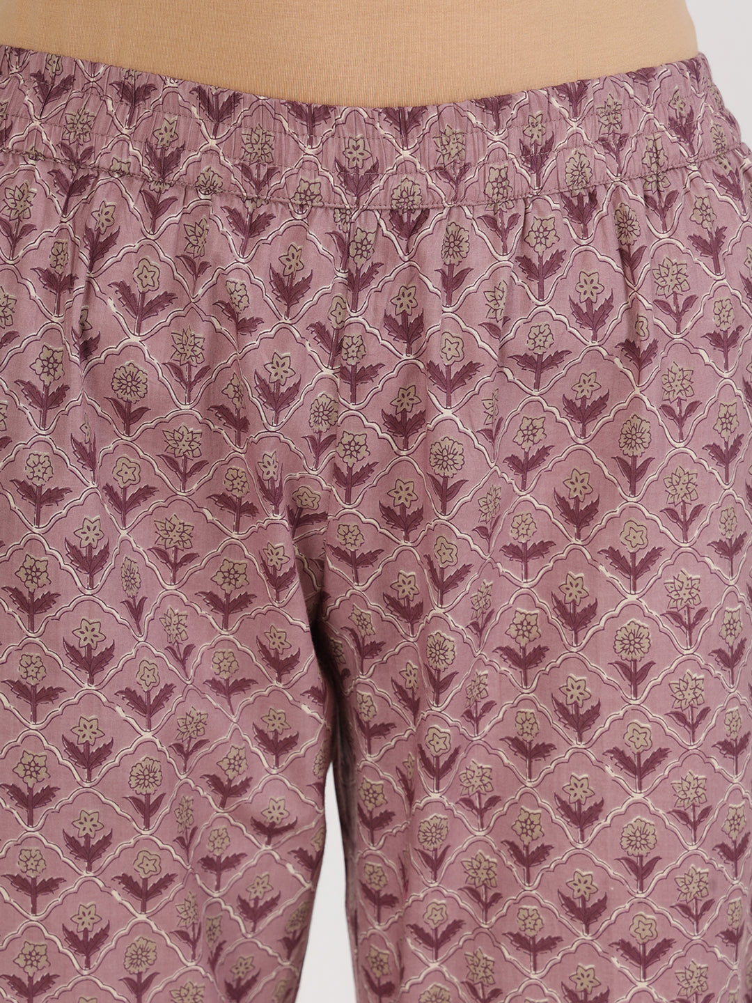 Women Purple Floral Printed Cotton Kurta Sets | LASVINI - Redefining Indian Fashion with Elegance