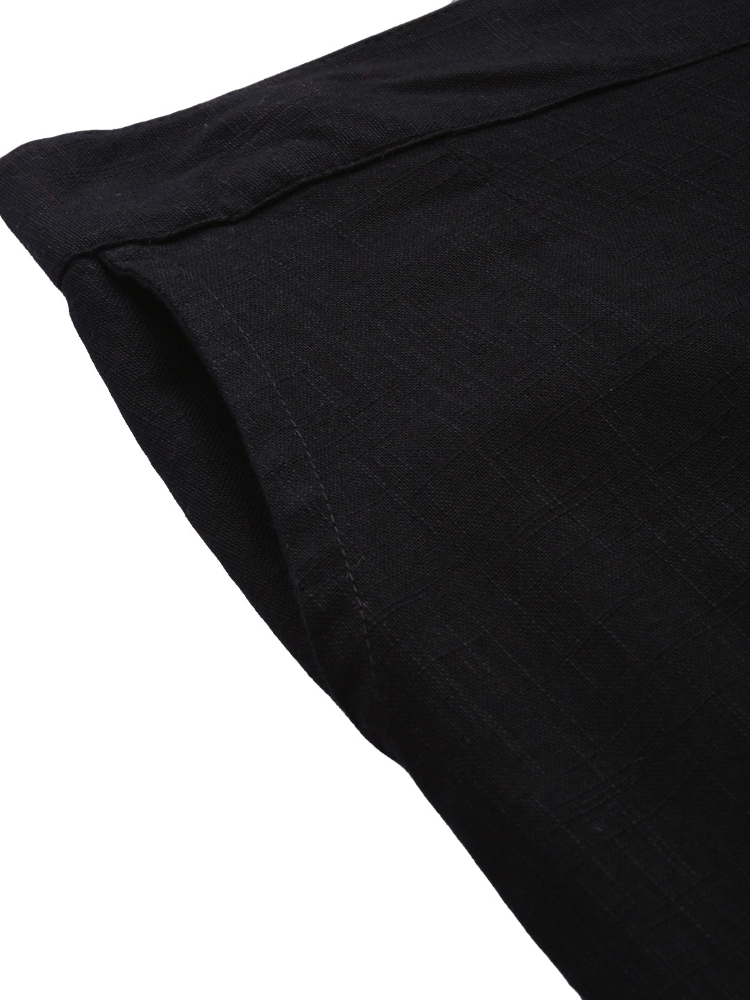 Women Black Straight Fit Solid Regular Trousers | LASVINI - Redefining Indian Fashion with Elegance