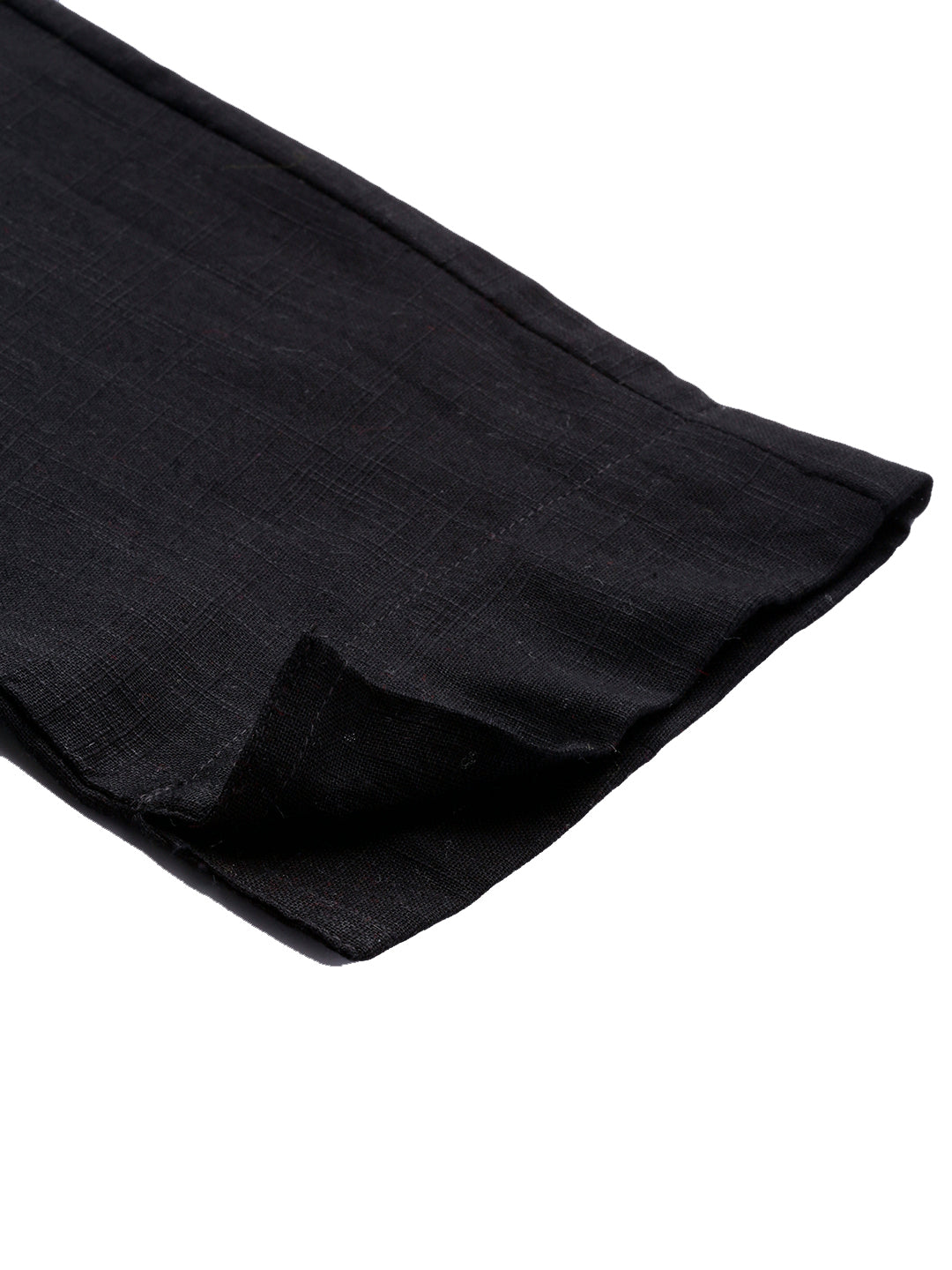 Women Black Straight Fit Solid Regular Trousers | LASVINI - Redefining Indian Fashion with Elegance