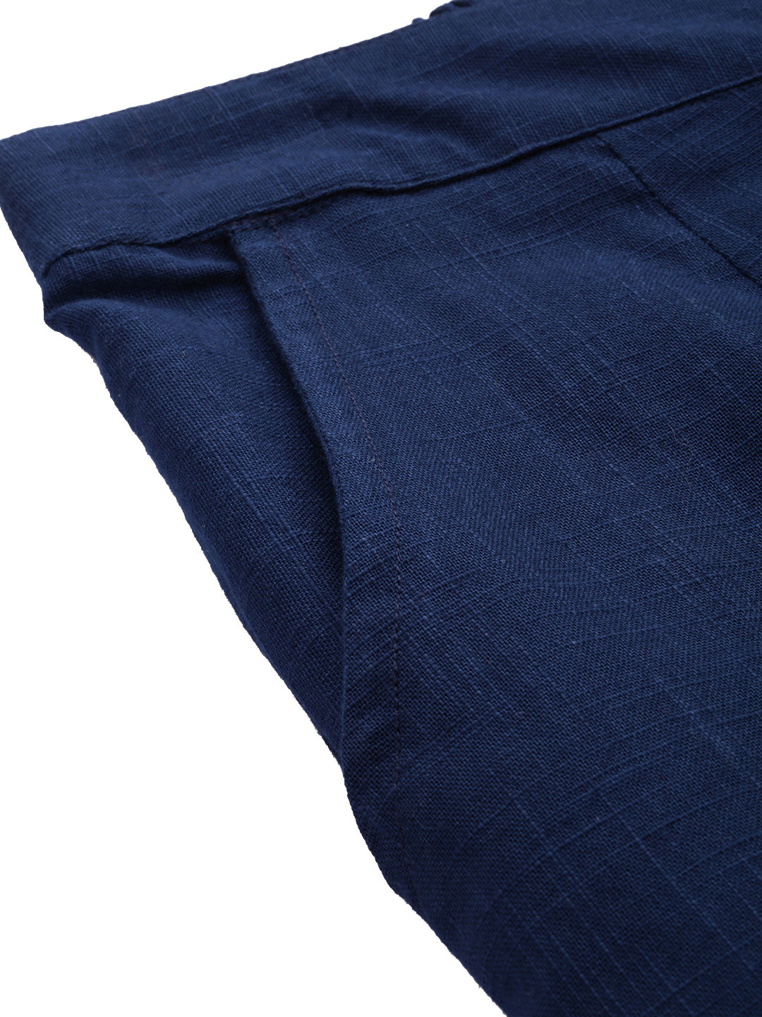 Women Navy Blue Straight Fit Solid Regular Trousers | LASVINI - Redefining Indian Fashion with Elegance