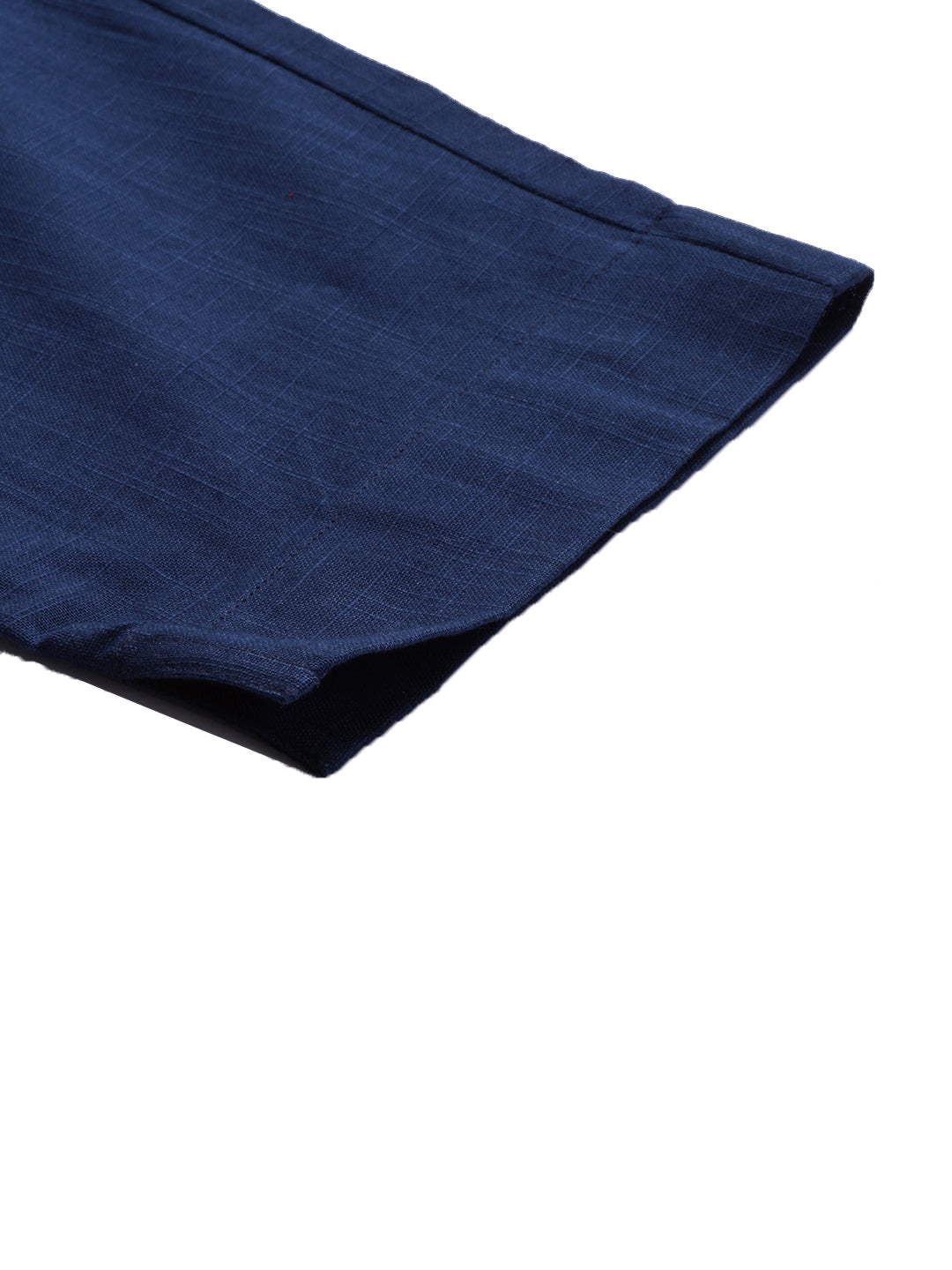 Women Navy Blue Straight Fit Solid Regular Trousers | LASVINI - Redefining Indian Fashion with Elegance