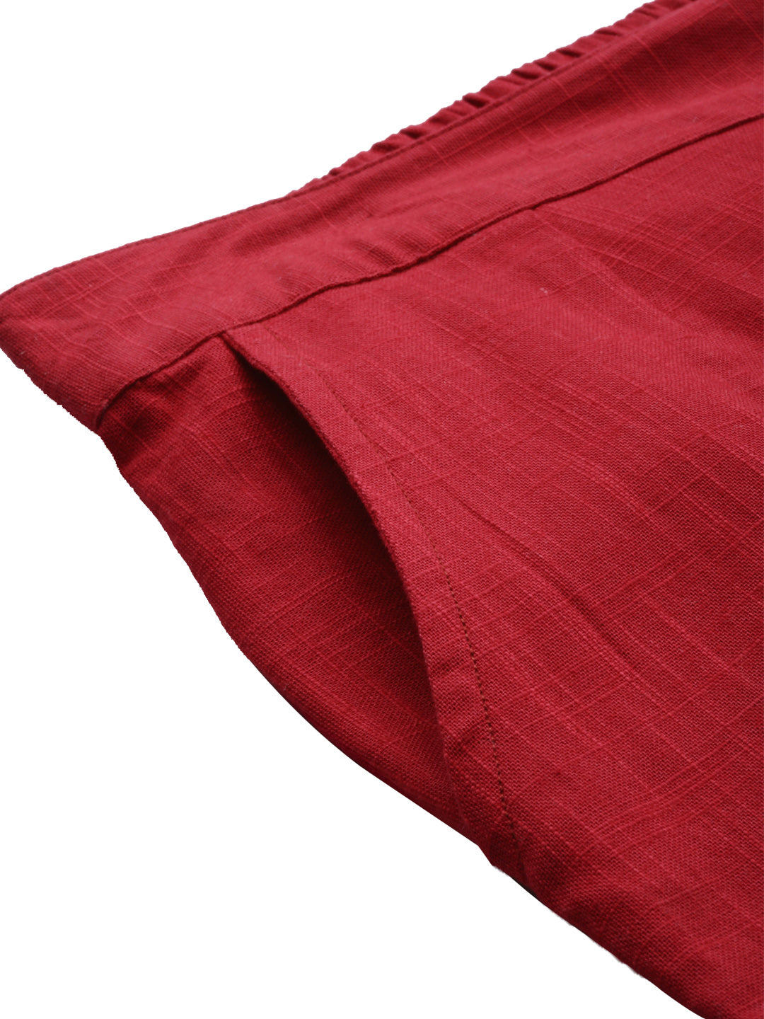 Women Maroon Straight Fit Solid Regular Trousers | LASVINI - Redefining Indian Fashion with Elegance