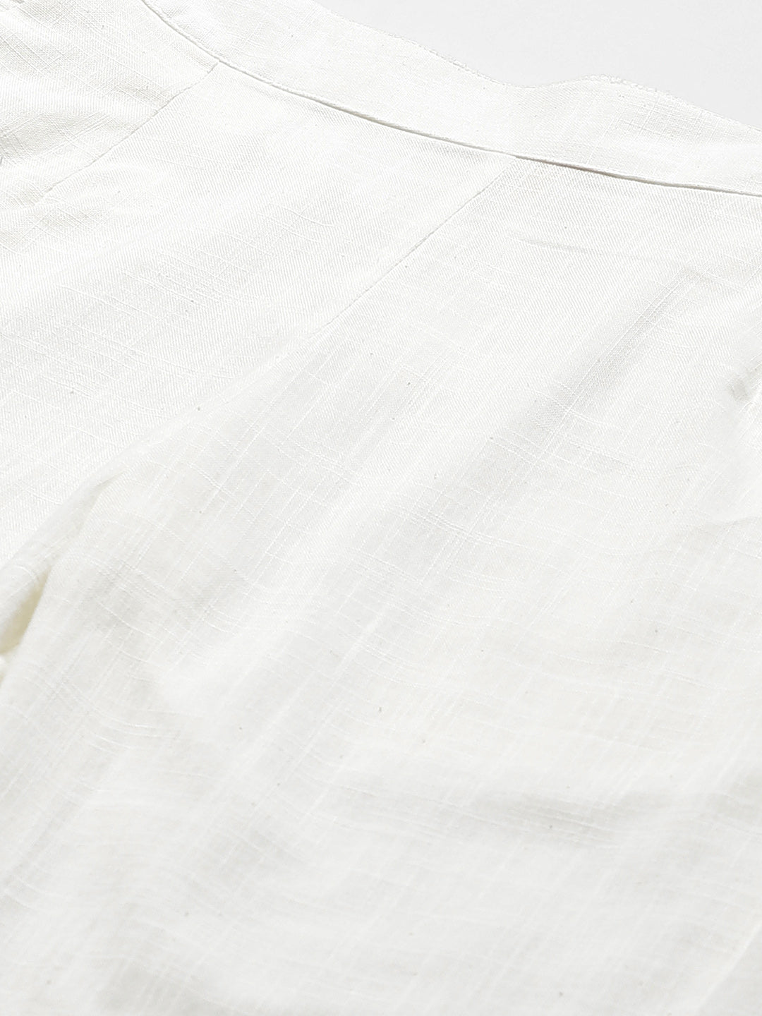 Women Off-White Comfort Regular Fit Solid Cotton Cigarette Trousers | LASVINI - Redefining Indian Fashion with Elegance